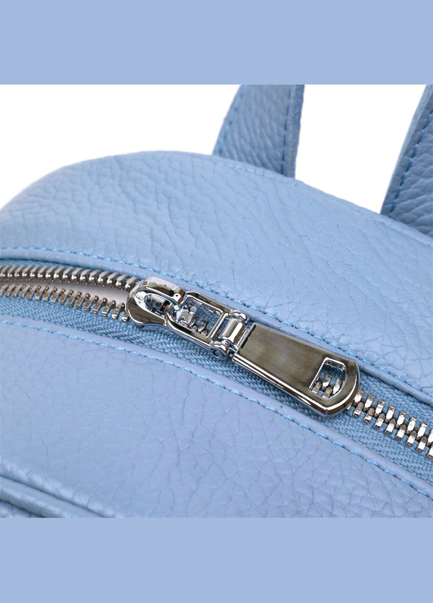 Жіночий рюкзак із натуральної шкіри з кишенями блакитний (sku_16303) No Brand (329860375)