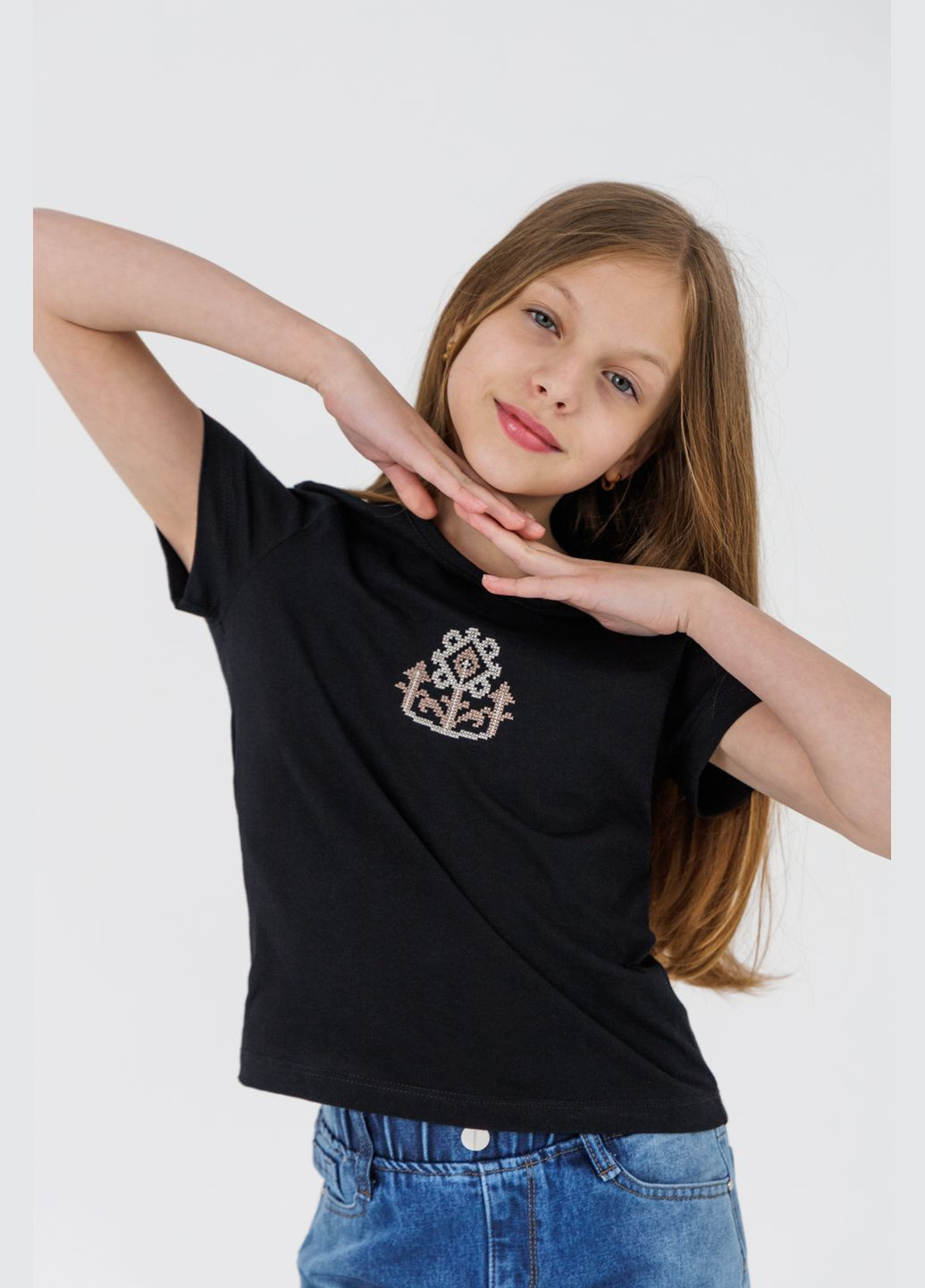 Чорна літня футболка з принтом дитяча s-e-kb02304-fl 116 см (2000990575432s) shop (2000990575432) Demos