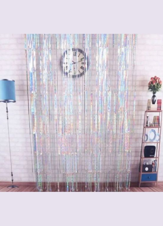 для фотозони з голограмою 3 м на 1 м сріблястий Jannet Дощик (316580364)