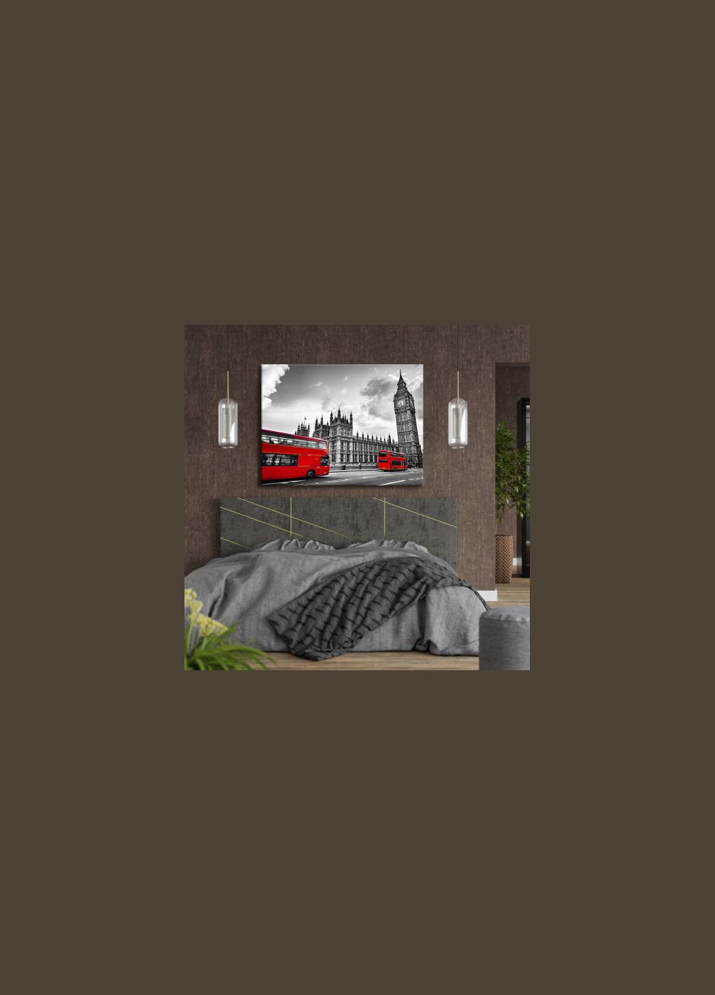 Картина Красный автобус возле биг-бена 30x40 см (P0504) Malevich Store (333339161)