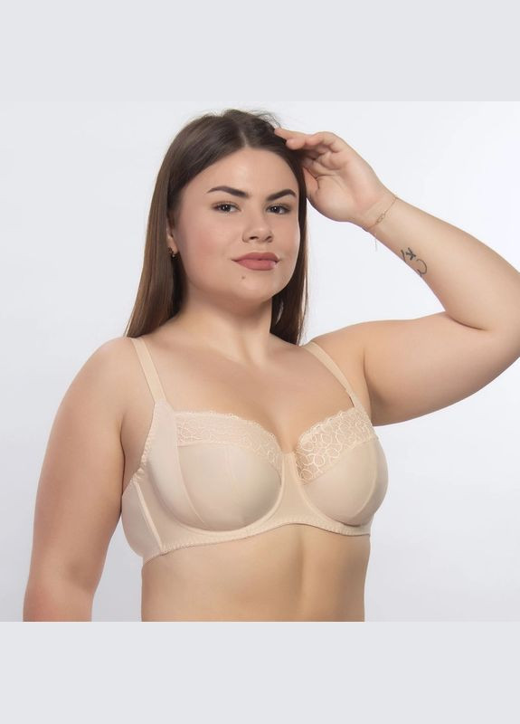 Бежевий балконет бюстгальтер на кісточках з м'якою чашкою Elita з кісточками