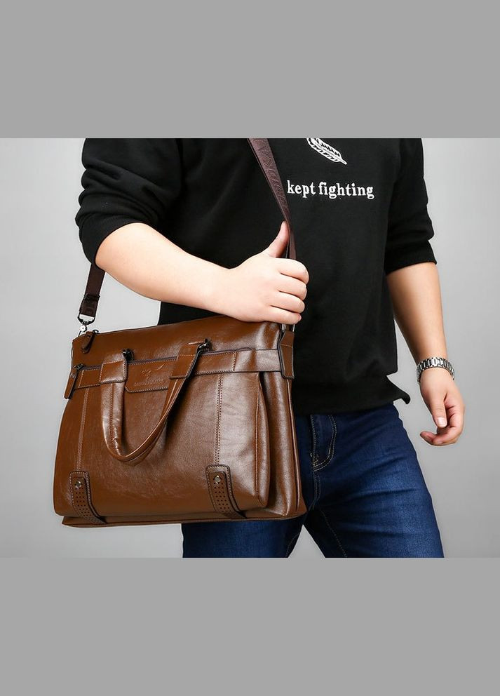 Мужская сумка для документов мужской деловой портфель женский светло-коричневый Eton (322284092)