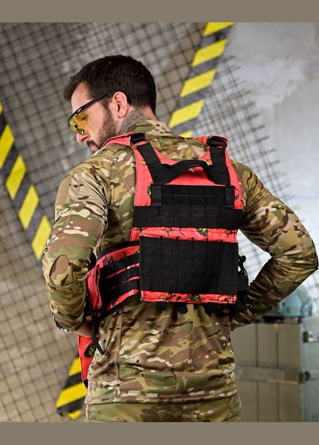 Тактическая плитоноска 4 точки сборса с подсумками красная Freedom (342080417)