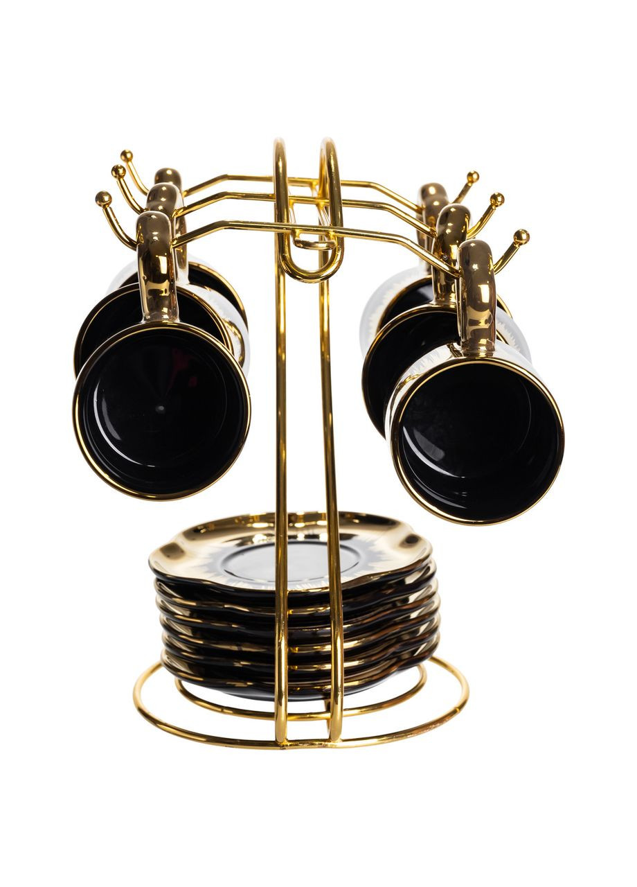 Набор чашек для кофе на металлической подставке 6 (шт) по 100 (мл) с золотом FM-47 Yiwu (370800230)