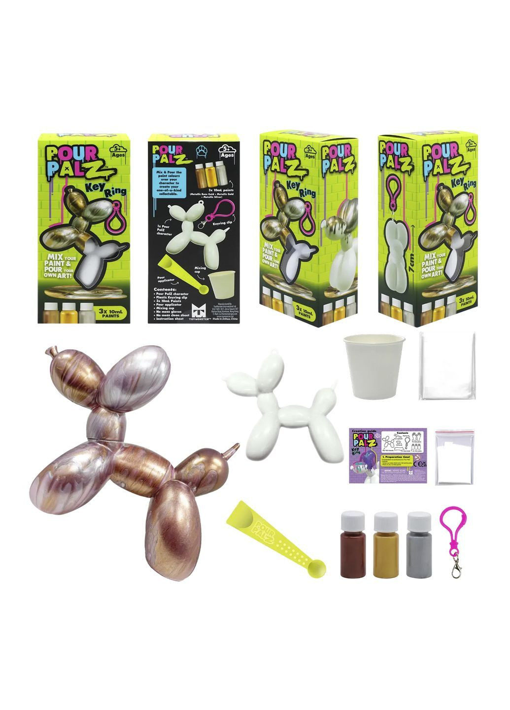 Набір для творчості Флюїд Арт "Брелок Balloon Dog" колір різнокольоровий CB-00288288 Pour Palz (369447244)