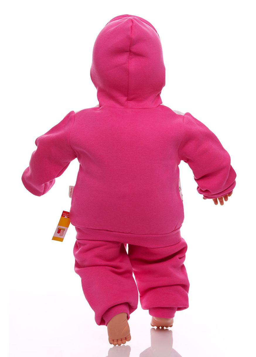 Рожевий зимній костюм на флісі для дівчинки трикотажний слонік рожевий 74 см (34115) BABYKROHA