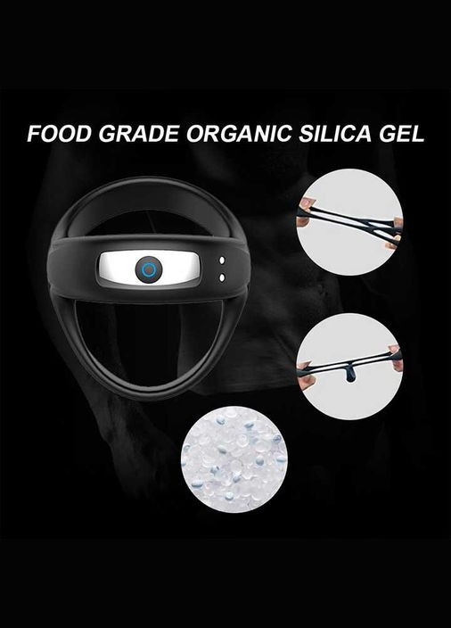 Потрійне ерекційне віброкольцо на пінис і мошонку USB - Чорний No Brand (329445142)