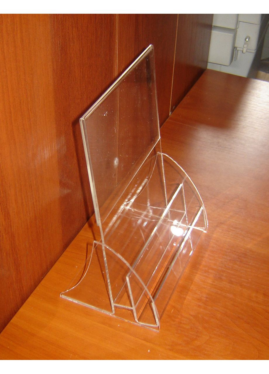 Менюхолдер А5 L-обр вертикальный с 2-мя карманами под визитки или буклеты Ekostar (367609457)