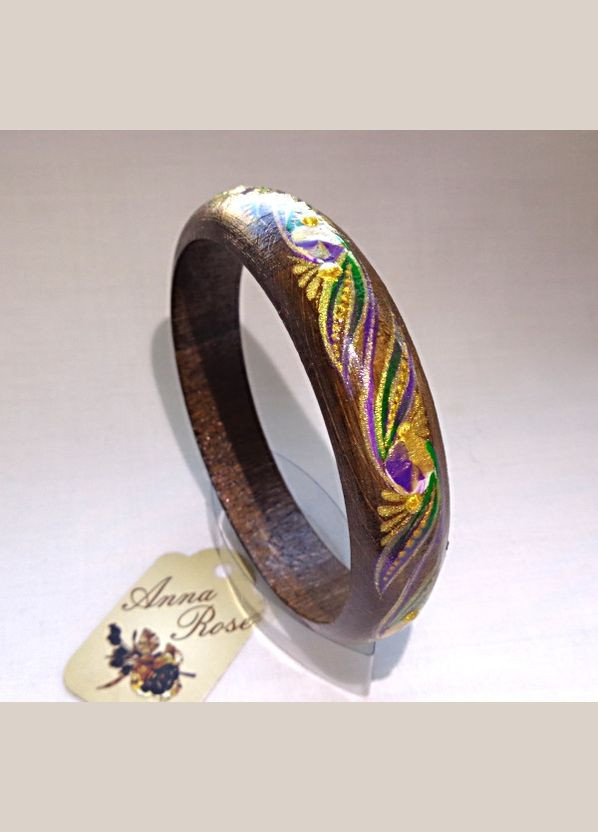 Деревянный браслет ручной работы "Золотой Узор" No Brand (358224220)