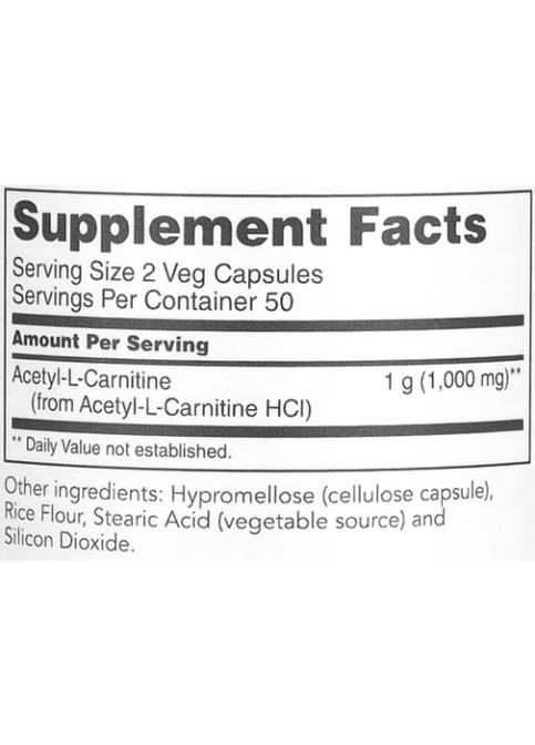 Acetyl L-Carnitine 500 mg 100 Veg Caps Protocol for Life Balance (315885880)