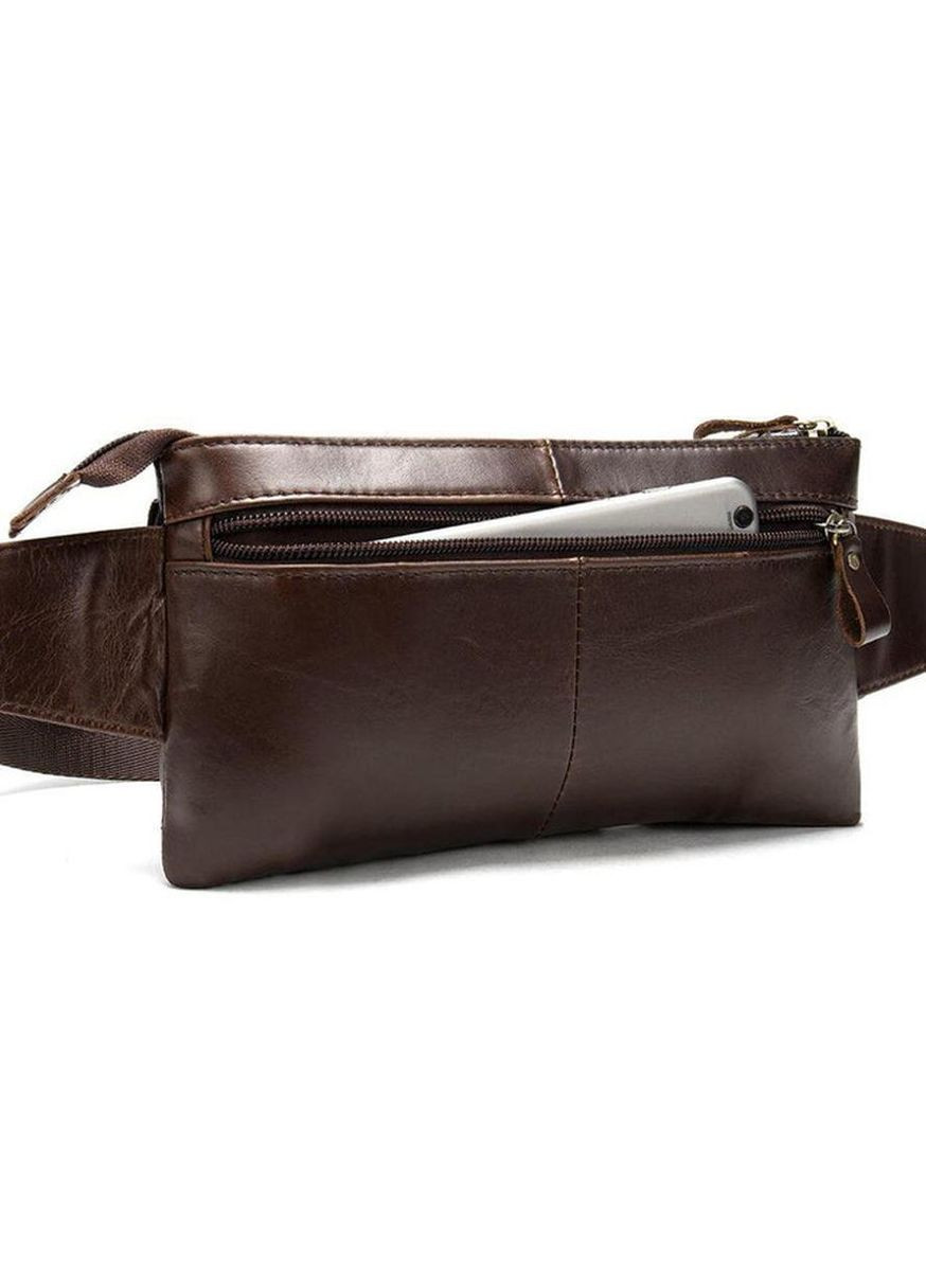 Сумка на пояс чоловіча шкіряна спортивна через плече Коричневий 35034 Vintage (335008009)