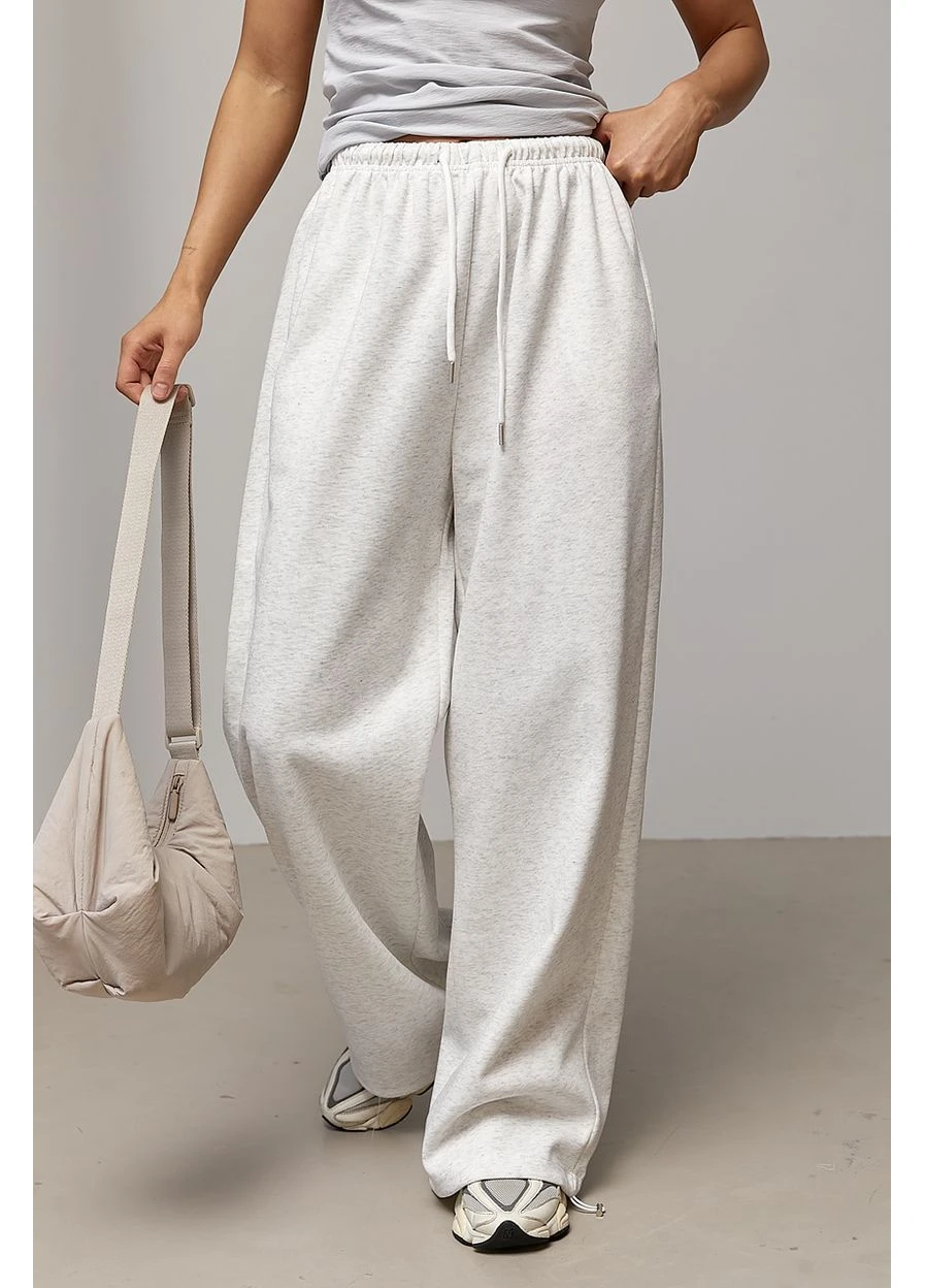 Однотонные спортивные штаны палаццо - черный цвет Lurex (383136840)