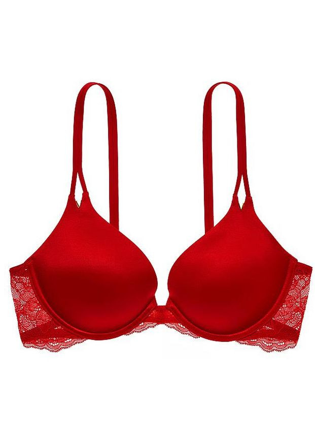 Розовый комплект женского белья very sexy red lipstick (лиф 38dd + трусики cheekini xl) Victoria's Secret