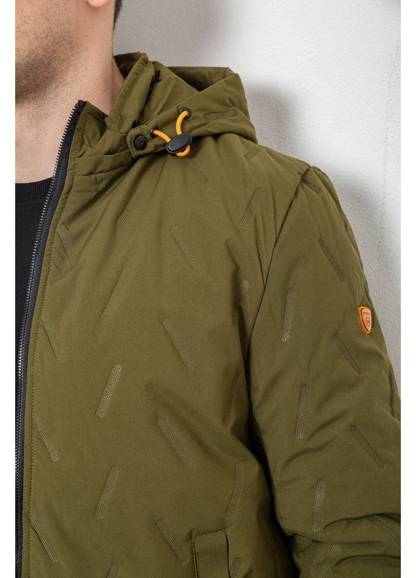 Оливковая (хаки) демисезонная куртка мужская демисезонная с капюшоном Ager 244RL-9882AL