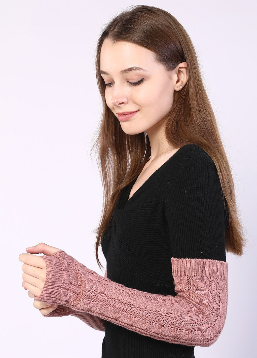 Мітенки довгі в'язані No Brand (311507327)