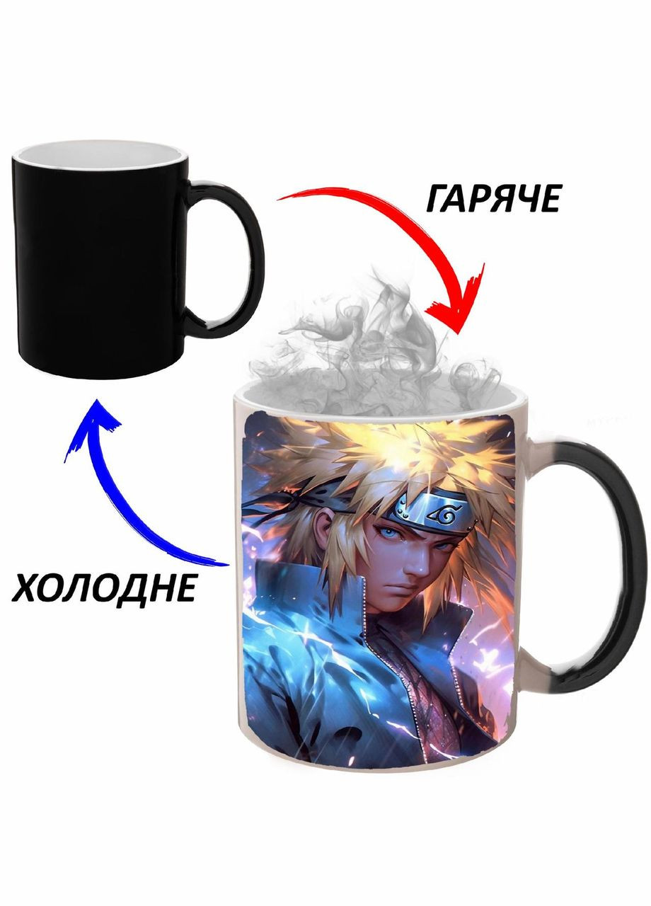 Чашка хамелон Наруто Аніме #005 (кухоль, горнятко) Чорна 330 мл No Brand (323470433)