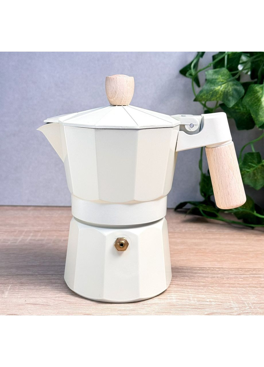 Гейзерна кавоварка алюміній 150 мл кремова GT-10063 Deli Gusto (369477917)