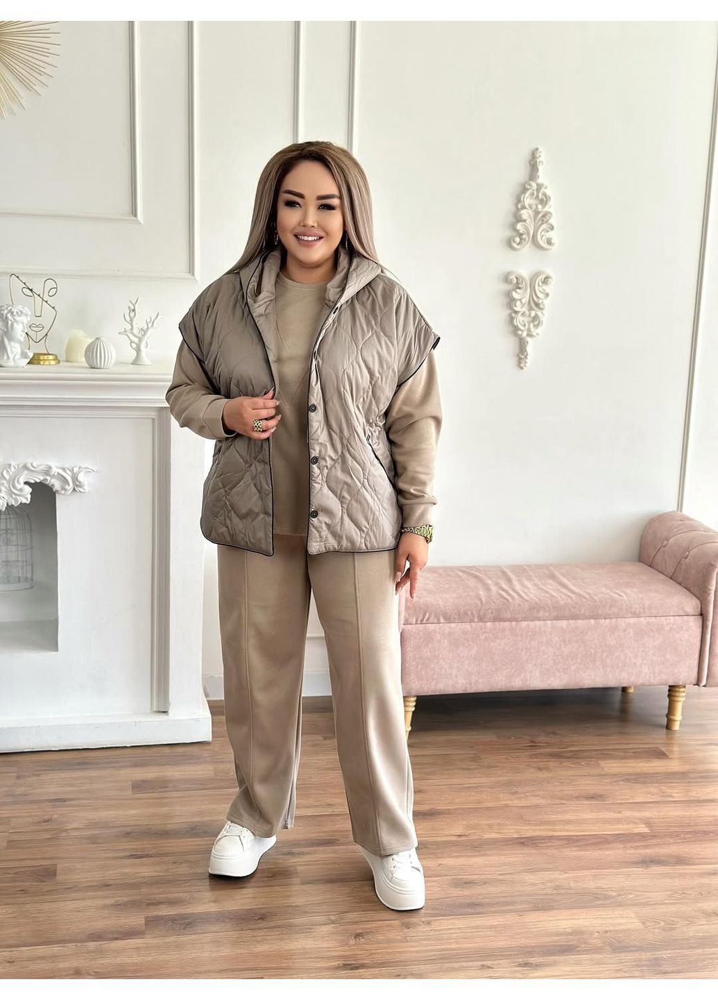 Теплий костюм-трійка з турецької тринітки Пін’є — ЗАМІРИ В ОПИСІ DK/DL Мода без кордонів (368458126)