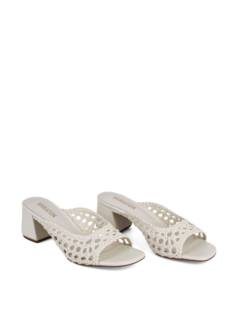 Молочные женские сабо 20-113 рисовая кожа. MIRATON