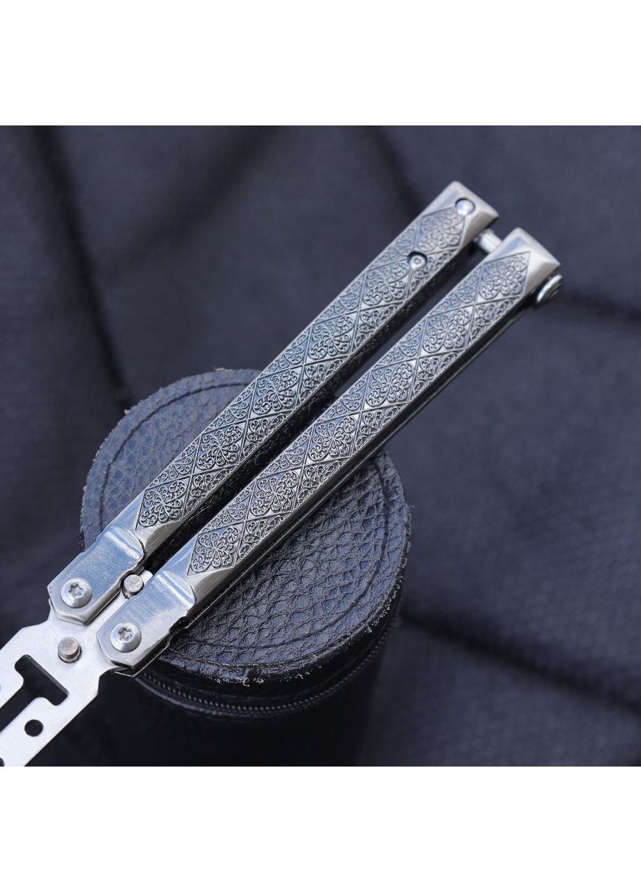 Ніж метелик Premium (Тренувальний) хром No Brand (362044808)