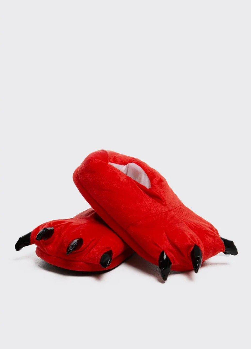 Капці домашні плюшеві лапи дитячі червоні Lalapka (364988768)