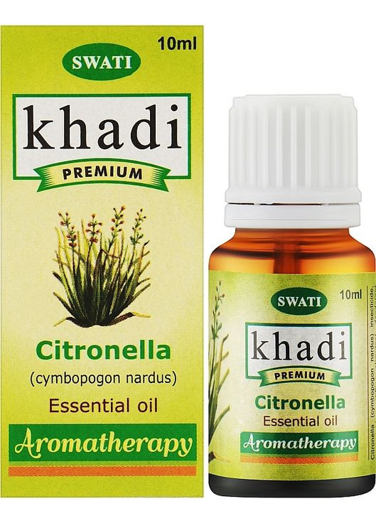 Эфирное масло "Цитронелла" Premium Essential Oil 10ml (1228671-36229687) Khadi Swati (368744725)
