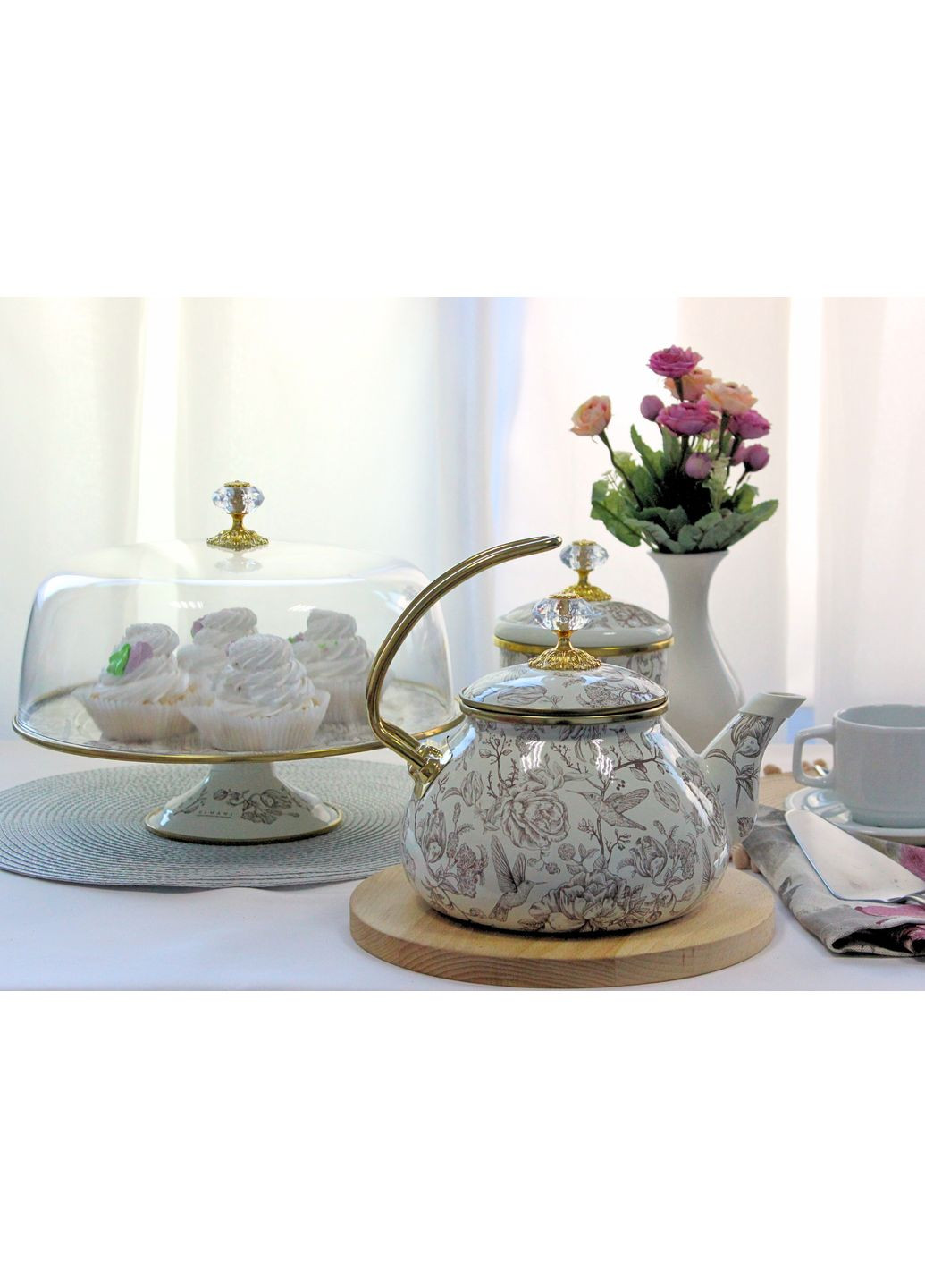 Чайник емальованний "BIRD" з кришкою, 2,2 л Elmani (360403666)