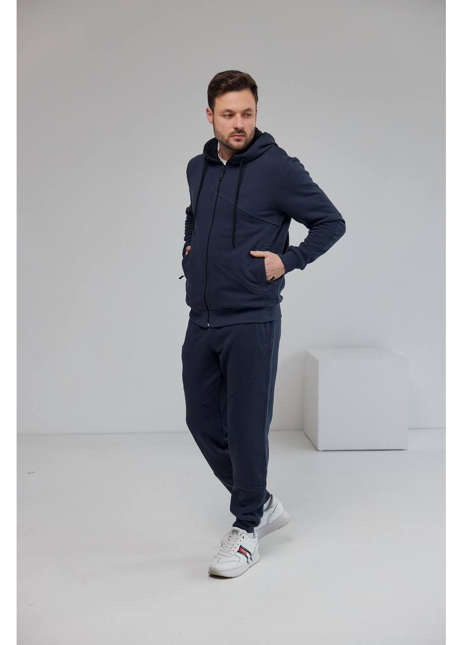 Темно-синий демисезонный мужской костюм брючный No Brand