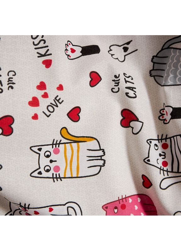 Комплект постільної білизни Бязь Gold Люкс двоспальні 175х210 наволочки 4х50х70 (MS-820009073) Moon&Star Cute Cats (356115877)