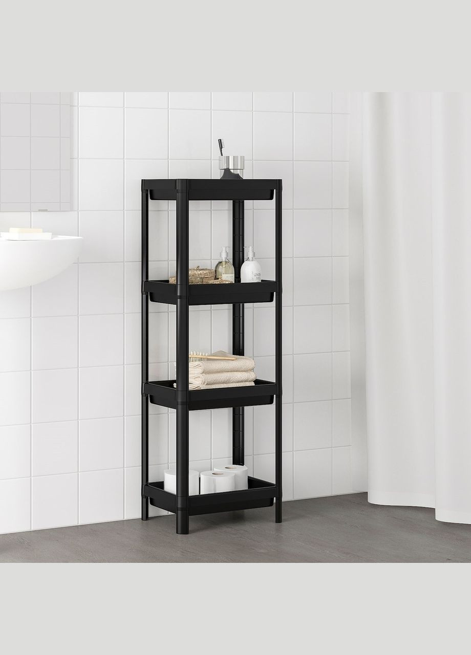 Стеллаж черный пластик 2336х100 см IKEA (272150057)