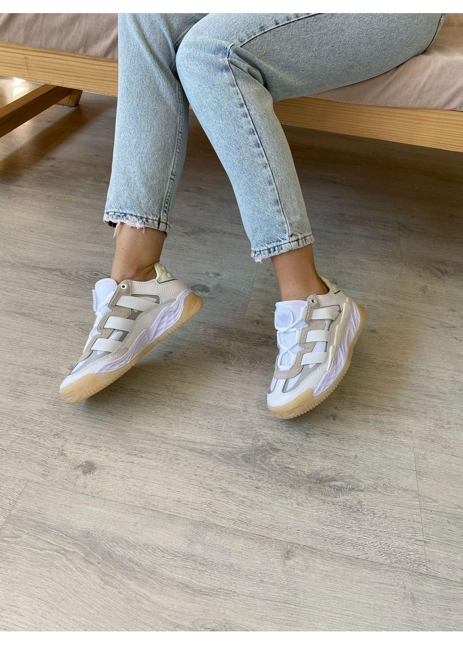 КРОССОВКИ ЖЕНСКИЕ ADIDAS NITEBALL WHITE GUM АДИДАС НАЙТБОЛ No Brand бежевые демисезоны (369389796)