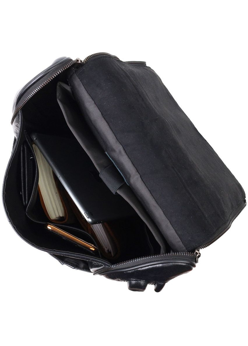 Місткий рюкзак з натуральної шкіри 22249 Чорний Vintage (327873083)