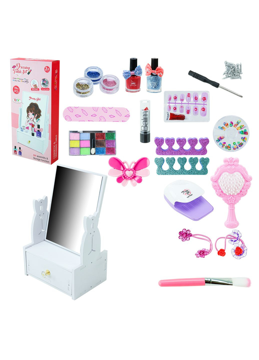 Набір косметики 769-5, трюмо, тіні, лак, лампа, аксесуари, в коробці (6985758401740) No Brand (362200601)