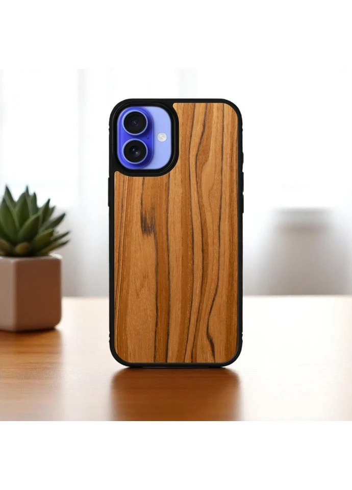 Накладка SkinBacker Wood для Apple iPhone 16 Римская оливка (80157) Stenk (375427179)