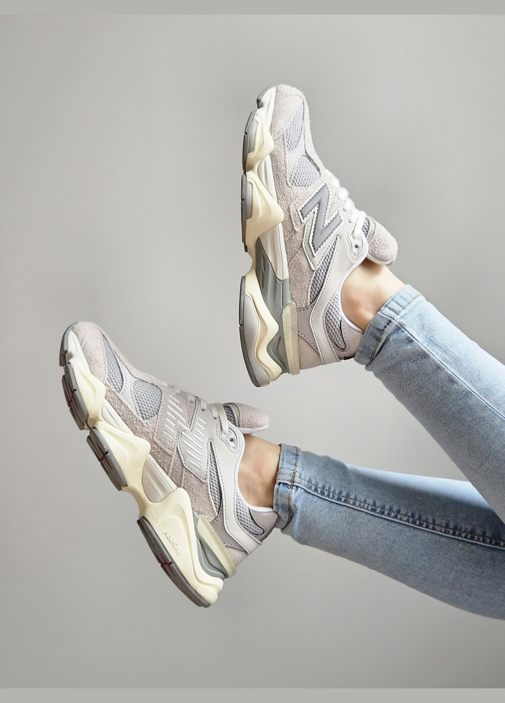 Кроссовки женские и мужские No Brand 9069 x Joe Freshgoods sea salt mindful grey | Нью Беланс 9060 серые демисезоны (316504436)