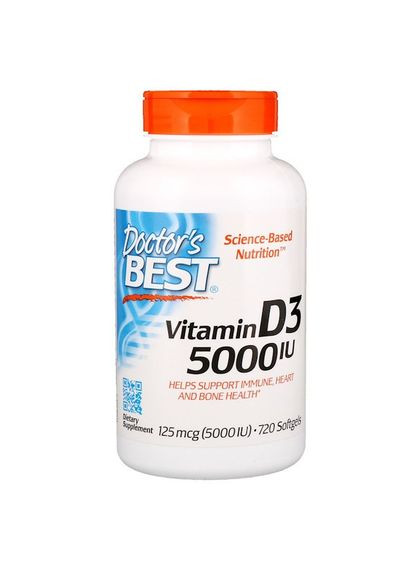 Вітамін D3 (холекальциферол), Doctor's s Best, 5000 ME,720 капсул Doctor's Best (365986905)