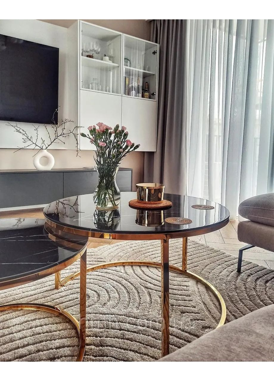 Журнальный столик MUSE II эф.мрамора / золото (к-кт) MUSEIICZMAZL Signal (372178553)