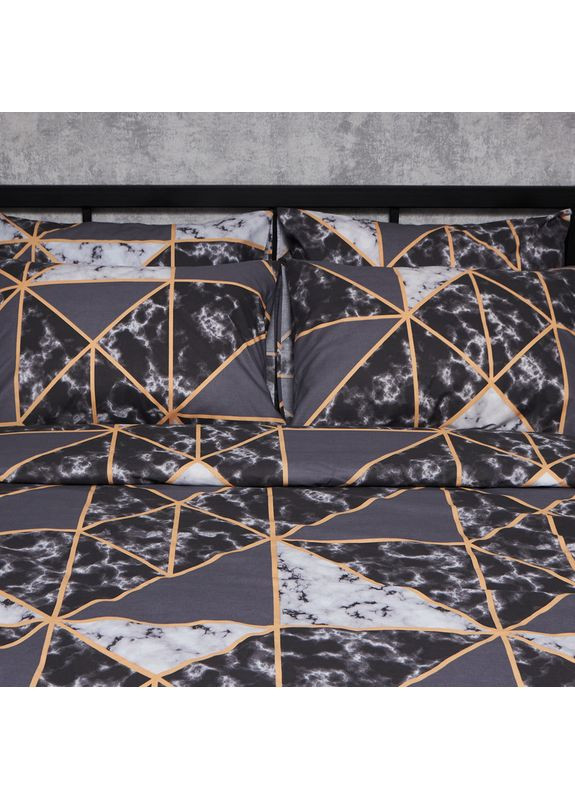 Комплект постільної білизни Бязь Gold Люкс «» Полуторний 143х210 наволочки 4х50х70 (MS-820006458) Moon&Star Marble Gold (356112759)