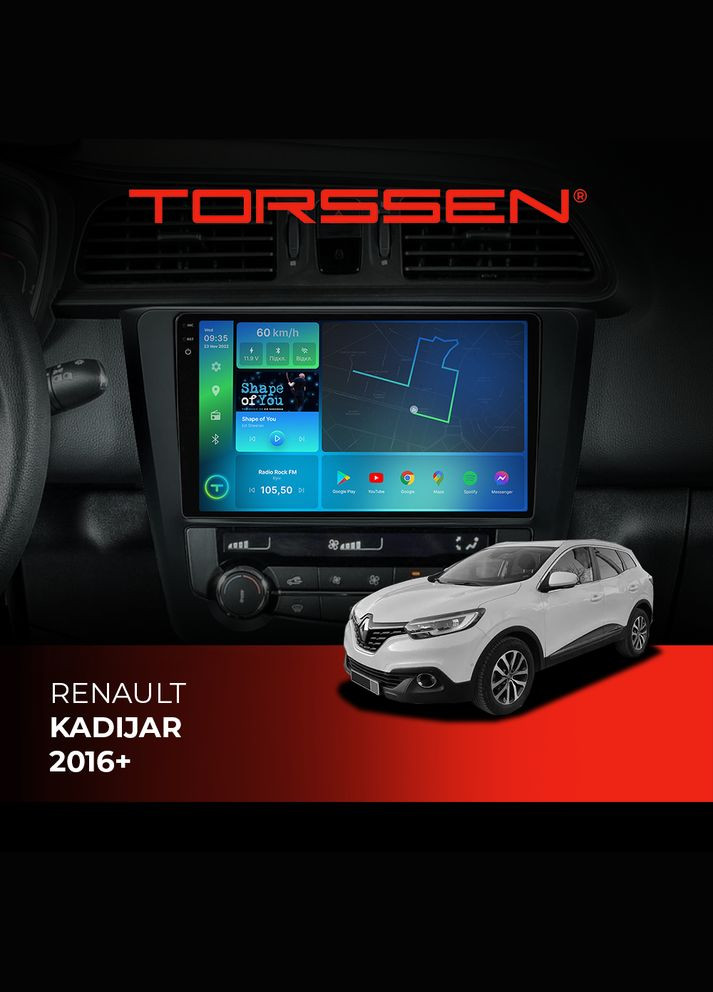 Штатная магнитола 2K Renault Kadijar 16+ FL9 4+64Gb 4G Carplay DSP Torssen (307089889)