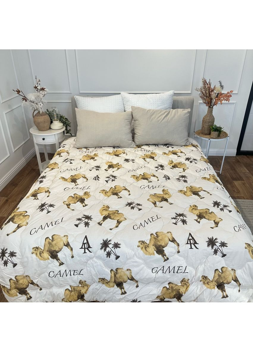 Ковдра євро з верблюжої вовни Camell wool 21429 195х215 см бежева Arda (365964072)