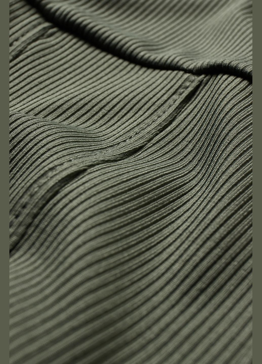 Оливковое (хаки) кэжуал платье в рубчик C&A однотонное