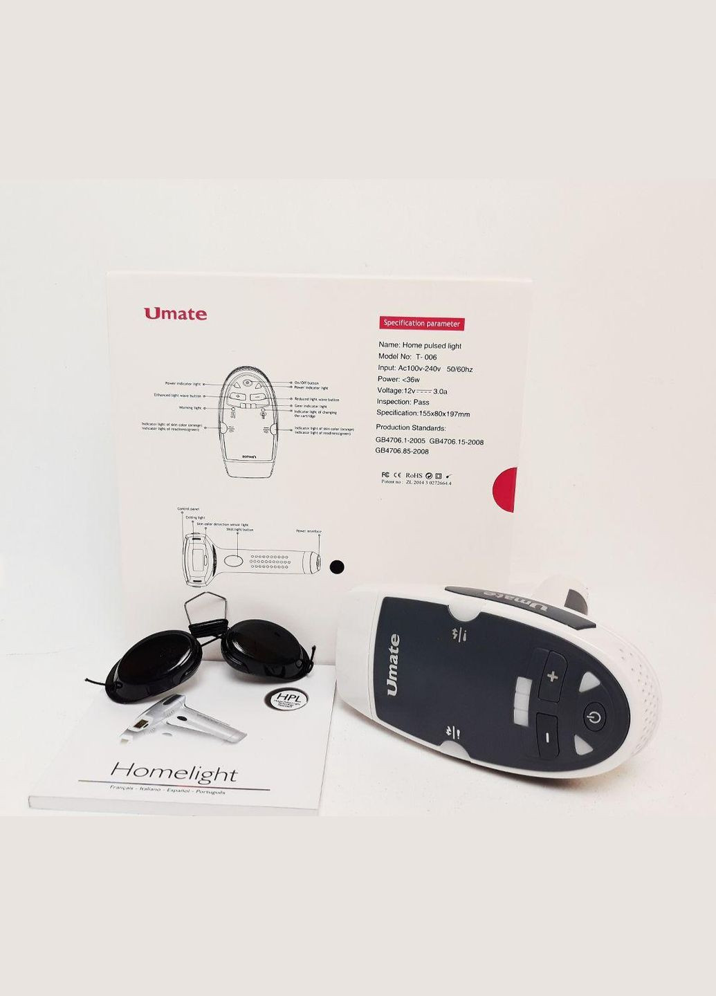 Лазерный фотоэпилятор UMATE Home pulsed light T006, эпилятор для лица и тела UMAX (363321106)