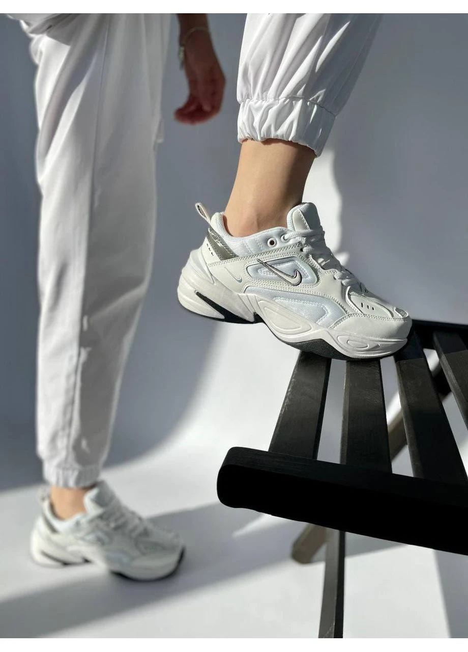 Білі літні кросівки nike m2k tekno essential white black 1 найк м2к текно No Brand
