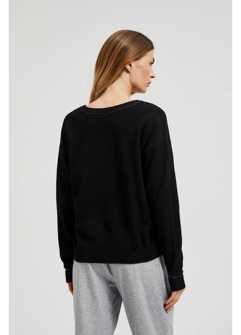 Чорний зимовий светр Moodo