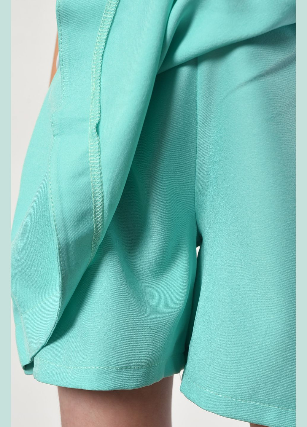 Бирюзовая офисная однотонная юбка Let's Shop баллон