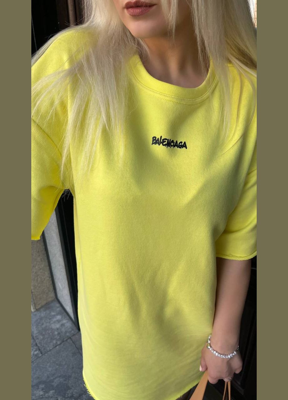 Жовтий повсякденний жіноча сукня-туніка в стилі оверсайз MonCher