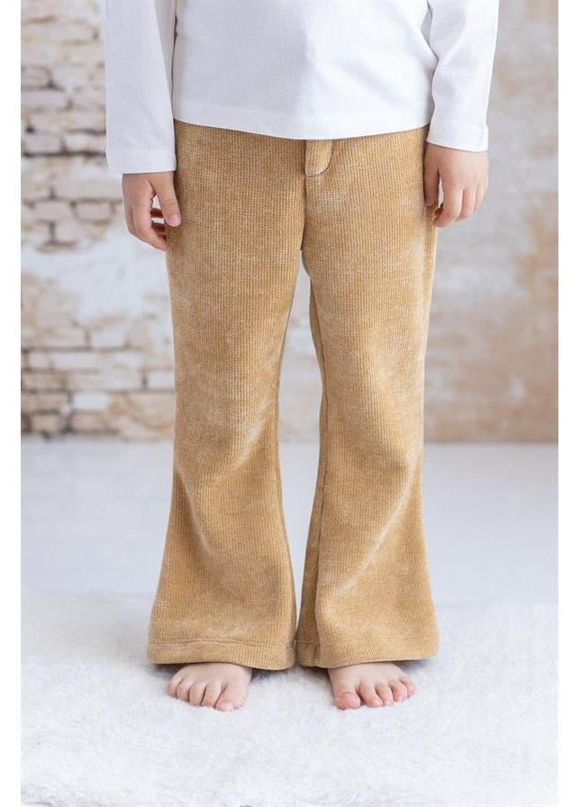 Штани-кльош для дівчинки, колір бежевий, вік 5 років, зріст 110 см MININIO (371922471)