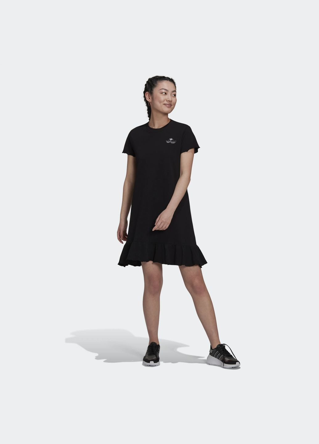 Чорна повсякденний сукня adidas однотонна
