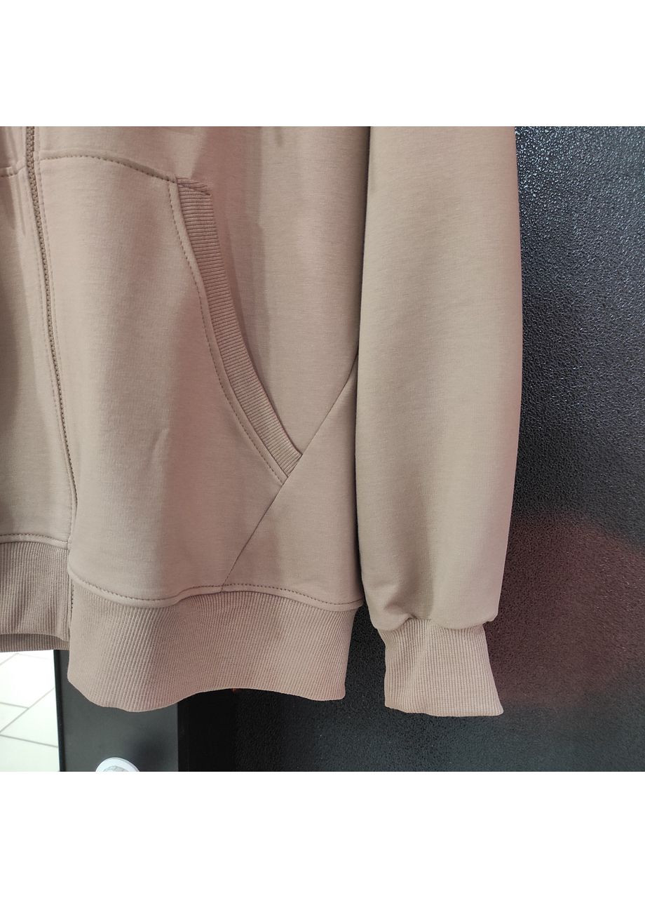 Женская толстовка замок капюшон кофта увеличенного размера 2XL капучино AKSAN (354332004)
