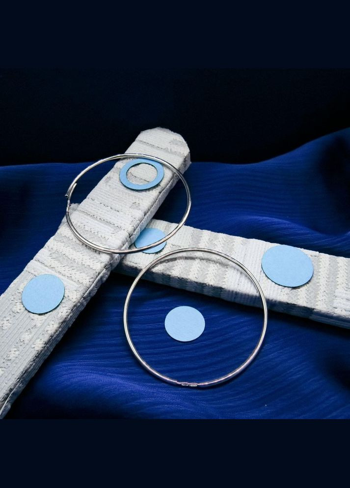 Срібні сережки кільця "Конго 4,5 см" No Brand (350667157)